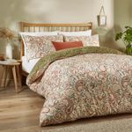 Anika Duvet Cover Reversible Soft Touch Paisley King Quilt Bedding Bed Set Beige