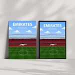 Emirates Stadium Poster, Arsenal FC Wall Art, Choose Framed or Print Only