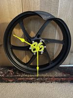 Motorcycle Wheel Clock Memorabilia Bsb Man Cave Charlie Nesbitt.