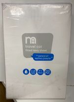 MOTHERCARE TRAVEL COT FITTED TERRY SHEET WATERPROOF MATTRESS PROTECTOR 67x96cm