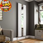 1800 x 600mm Double Flat Panel Vertical Mirror Radiator Rad Modern White