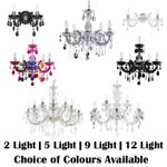 Litecraft Marie Therese Crystal Effect Chandeliers & Wall Lights in 8 Colours