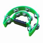_Handheld Tambourine Double Row Handbell Ergonomic Handle Grip Tambourine For