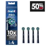 New Oral B Pro Cross Action Toothbrush Heads X-Shape Bristles Black - Pack of 4