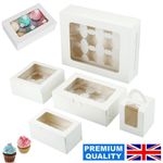 Cupcake Boxes with Clear Window & Trays – Holds , 4, 6, 12 Cupcakes