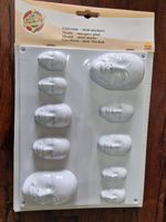Kars "Make Me!" Plastic Face Mould Sheet 10 Mini Masks (4cm-8cm) Craft Casting