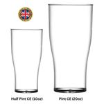 Premium Polycarbonate Pint (20oz) & Half Pint (10oz) CE Reusable Glasses