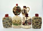 Miniature Bottles Vintage Souvenirs 6x Mead Sherry Cherry Brandy Whisky (EMPTY)