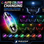 6 LED Interior Festoon 36mm C5W 239 C5W Bulb Disco Rainbow