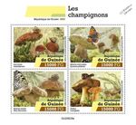 MUSHROOMS & FUNGI (Snails & Butterflies) MNH 4v-Stamp Sheet #3 (2020 Guinea)