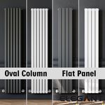 Vertical Radiator 1800 1600 Designer Flat Panel Oval Column Heating Tall Rad