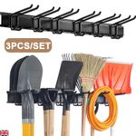 3x Garage Garden Tool Holder Storage Rack Shed Wall Mounted Organiser Long Hooks