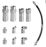 sourcing map Grease Gun Hose Kit-11.8" 10000 PSI Spring Flex High Pressure