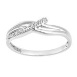 9ct White Gold Cubic Zirconia Crossover Eternity Ring By Citerna