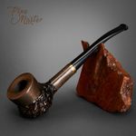 MR. Brog HAND CARVED WOODEN SMOKING PIPE FOR TOBACCO 45 Puella  Black PEAR + BOX