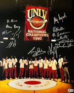 1989-1990 UNLV Runnin' Rebels Championship Team Signed 16x20 Photo BAS Authen...