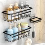 3 Pack Shower Caddy No Drilling Stainless Steel Storage Shelf Rustproof Organise