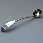 An antique Georgian English solid silver fiddle pattern Spice Ladle 18g C.1819