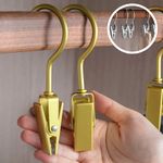 5 PCS Metal Drying Clothes Hooks Heavy Duty Laundry Hooks with Clips for Pants