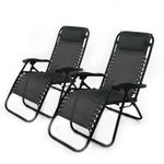 Solterra Zero Gravity Chair Two Pack Garden Sun Lounger Dark Grey