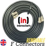 Sky Cable Extension Twin Coax F plugs Q Satellite coaxial lead Shotgun inc Clips