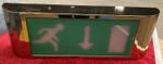 High Quality Mirror Polished Brass Frame Emergency Exit Sign Light / Large