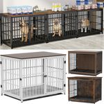 XXL Large Wooden Dog Crate House Furniture Protecting Pet Kennel Cage Lounge Pan