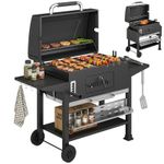 Outsunny Charcoal BBQ Grill with Electric Rotisserie Kit, Barbecue Grill