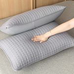 QUILTED PILLOW PROTECTOR ZIPPER PILLOW COVER BREATHABLE WASHABLE ANTI DUST SWEAT