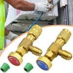 2/4pcs Liquid Safety Valve R410A R22 Air Conditioning Refrigerant Charging Valve