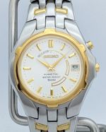 Seiko Kinetic SKA040 5M62-0A89 Two-Tone White Dial | New Capacitor