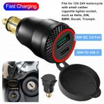 For BMW Ducati Triumph Motorcycle QC3.0 USB PD Charger Hella DIN Plug-Socket New