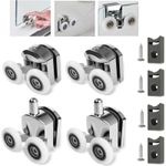4/8x Shower Door Rollers Wheels Runners for Curved Door Top & Bottom Replacement