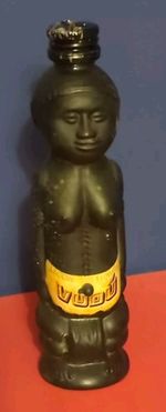 Vudu Nubian Lady & Tolteca Tiki pink Bottle 14 Cm Vintage 