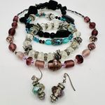 Vintage Mixed Jewelry Lot Glass Bead Necklace Bracelets Earrings Artisan Style