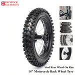 90/100 14" Motorcycle Back Wheel Tyre Steel Rear Wheel On Rim Off-Road