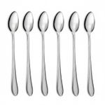 6 Long Handle Teaspoons Tea Spoon Stainless Steel Coffee Latte Ice-cream spoon