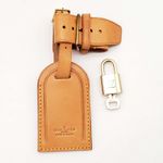 100% Authentic Louis Vuitton Luggage Tag / Name Tag and Gold Padlock 