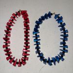 Vintage Royal Blue & Red. Stone Chunky 18” Necklaces Jewelry Estate