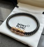 New Montblanc Rose Gold Charm Twisted Metal Bracelet 21cm NWT