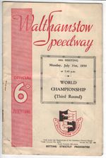 WALTHAMSTOW SPEEDWAY - WORLD CHAMPIONSHIP (3rd Rnd) July 31st 1950 -  SEE SCANS