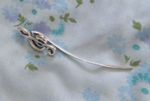 Vintage ? CHROME Plated (Stainless Steel ?) Double Clef Design Bookmark