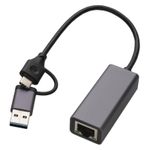 Kenable USB to Ethernet 2.5GbE USB 3.2 Type C and USB A RJ45 LAN Network Adapter