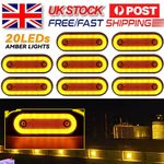 8x Led Lights Side Marker Orange Amber Amber Trailer Truck Lorry Recovery 12/24v