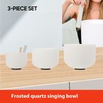 8" 10" 12" Set of 3 Chakra Quartz Crystal Singing Bowl W/Carry Yoga Bag UK