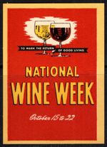 1945 US Poster Stamp To Mark The Return Of Good Living National Wine Week
