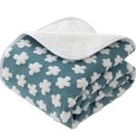 Waterproof Dog Blanket Plush 3D Cloud Texture Blue Grey Pet Protector 100x110