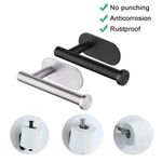 Stainless Steel Toilet Roll Paper Holder Strong Self Adhesive Stick Wall Mount