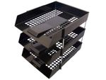 A4 PLASTIC OFFICE TRAYS & RISERS BLACK ANY QTY FOR DOCUMENT FILING DESKTOP PAPER