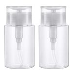 Push Down Empty Pump Dispenser for Nail Polish Remover Alcohol Clear Bottle